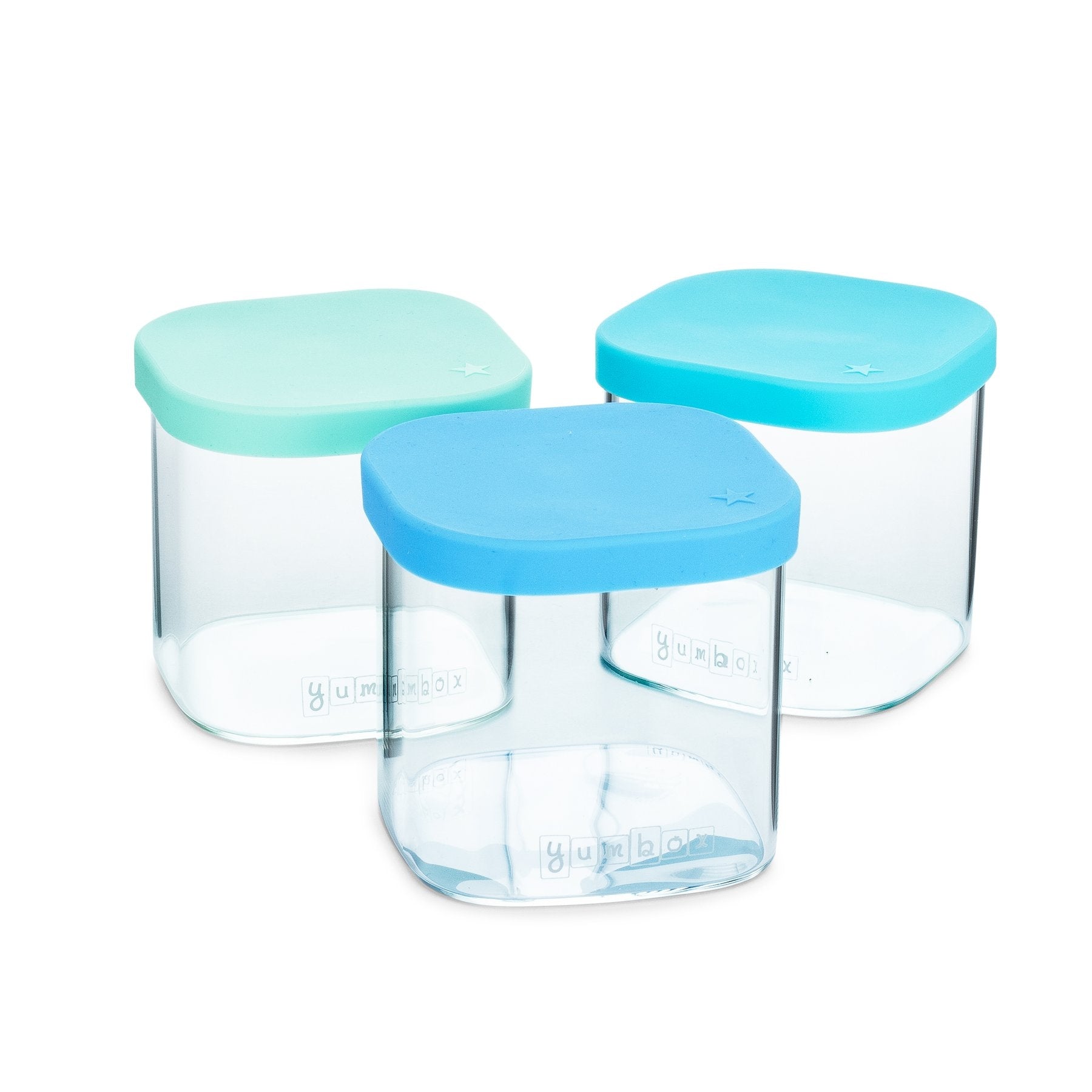 Yumbox Chop Chop Glass Storage Cubes, 3pc (3 Colours) - Pupsik Singapore
