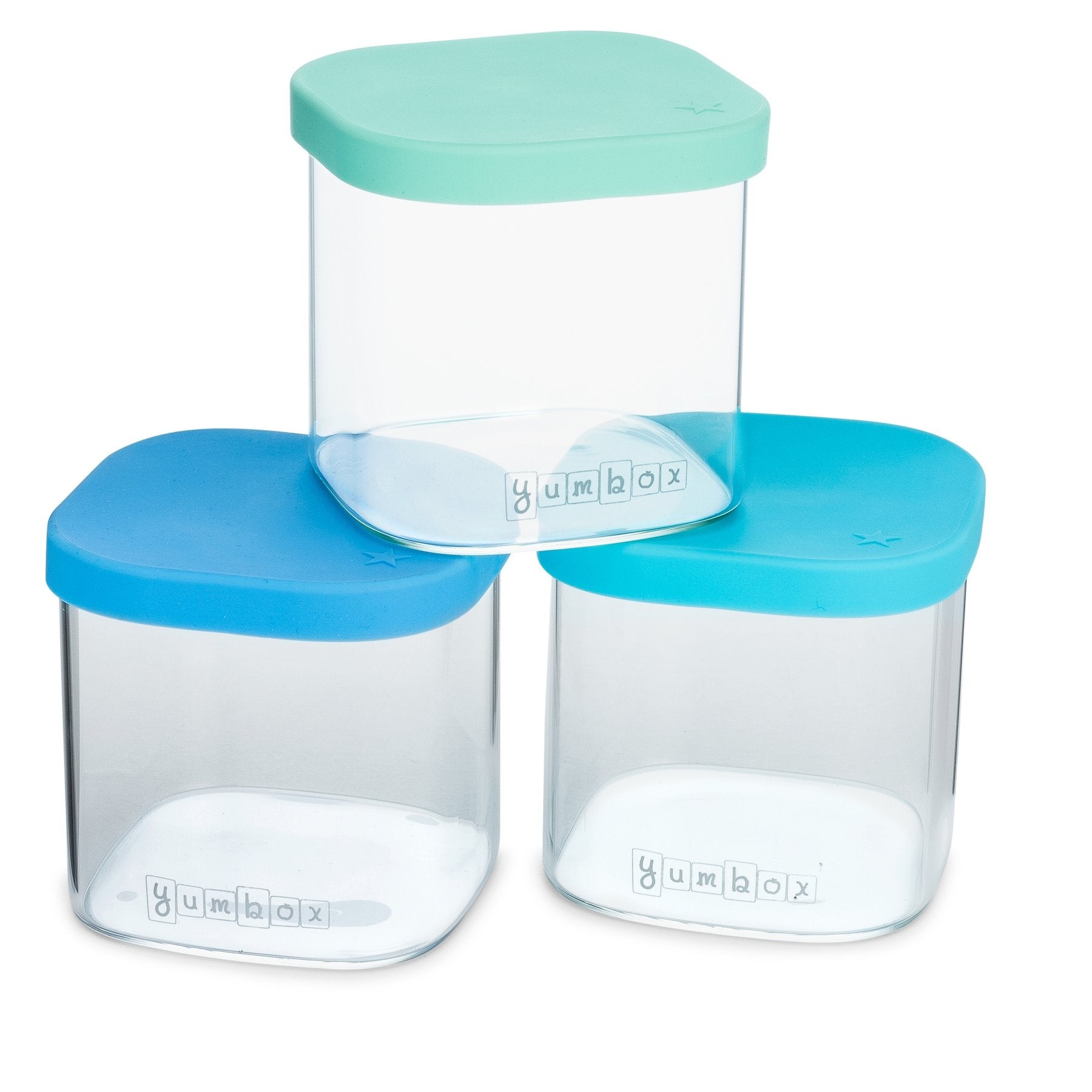 Yumbox Chop Chop Glass Storage Cubes, 3pc (3 Colours) - Pupsik Singapore