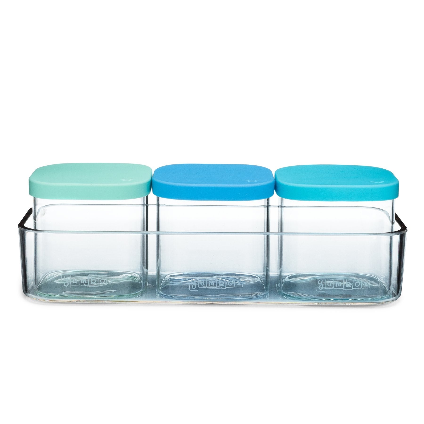 Yumbox Chop Chop Glass Storage Cubes, 3pc (3 Colours) - Pupsik Singapore
