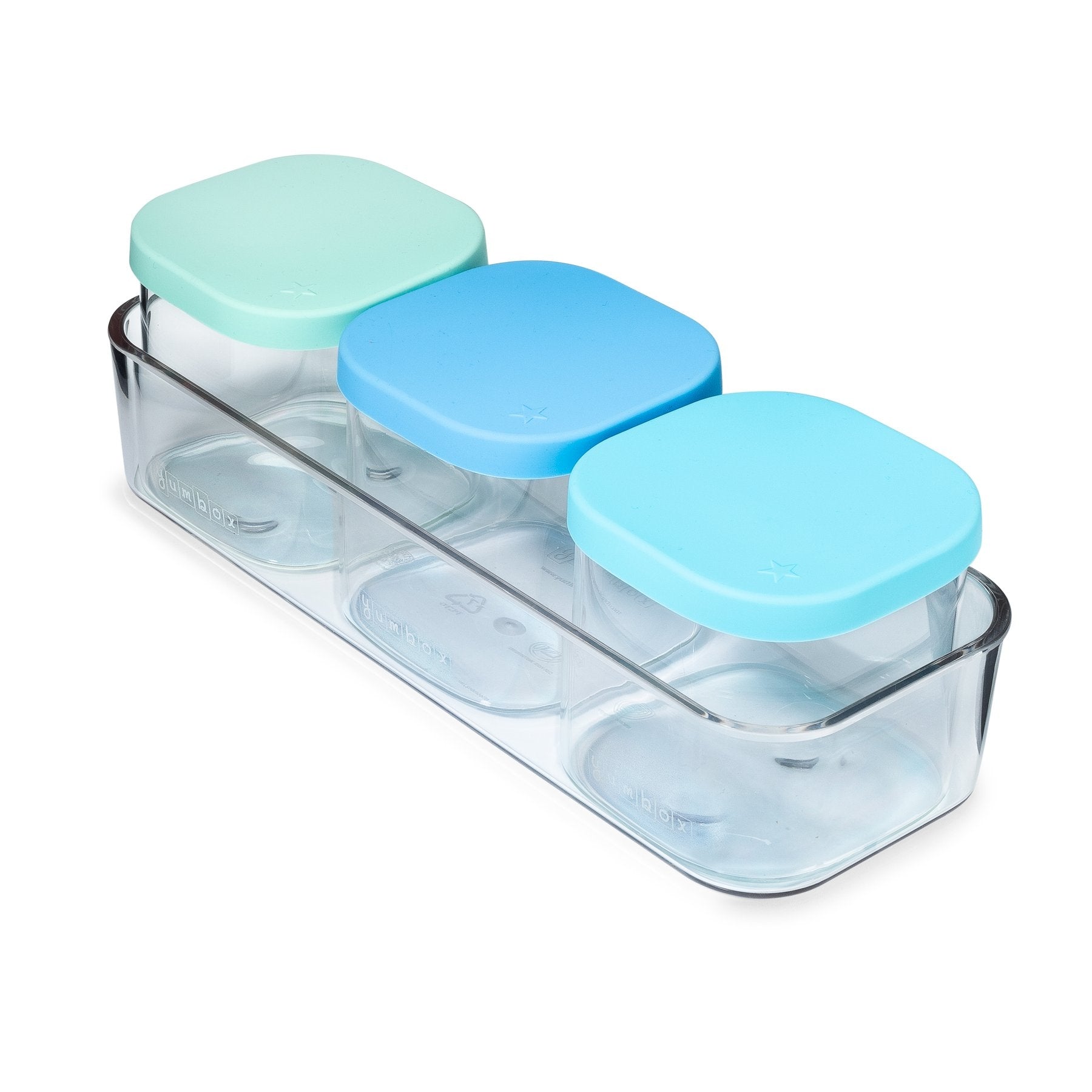 Yumbox Chop Chop Glass Storage Cubes, 3pc (3 Colours) - Pupsik Singapore