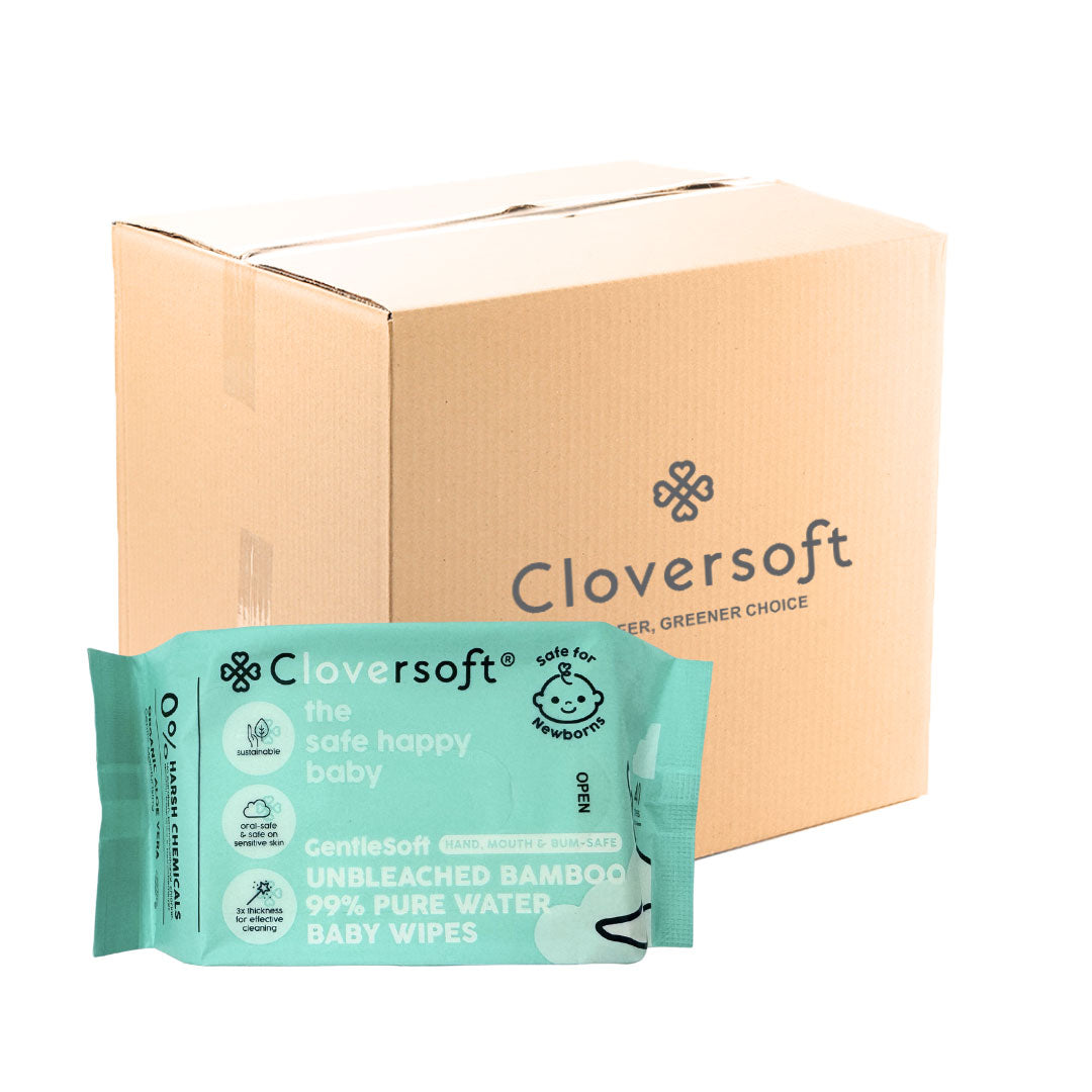 Cloversoft Unbleached Bamboo Organic Pure Water Baby Wipes (10x40 =400 sheets) - Exp 04/28