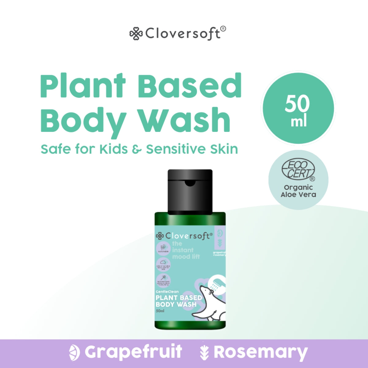 Cloversoft Plant-Based Self-Care Kit Travel Set (Body Wash + Shampoo + Conditioner) 3 x 50ml (Exp 08/27)
