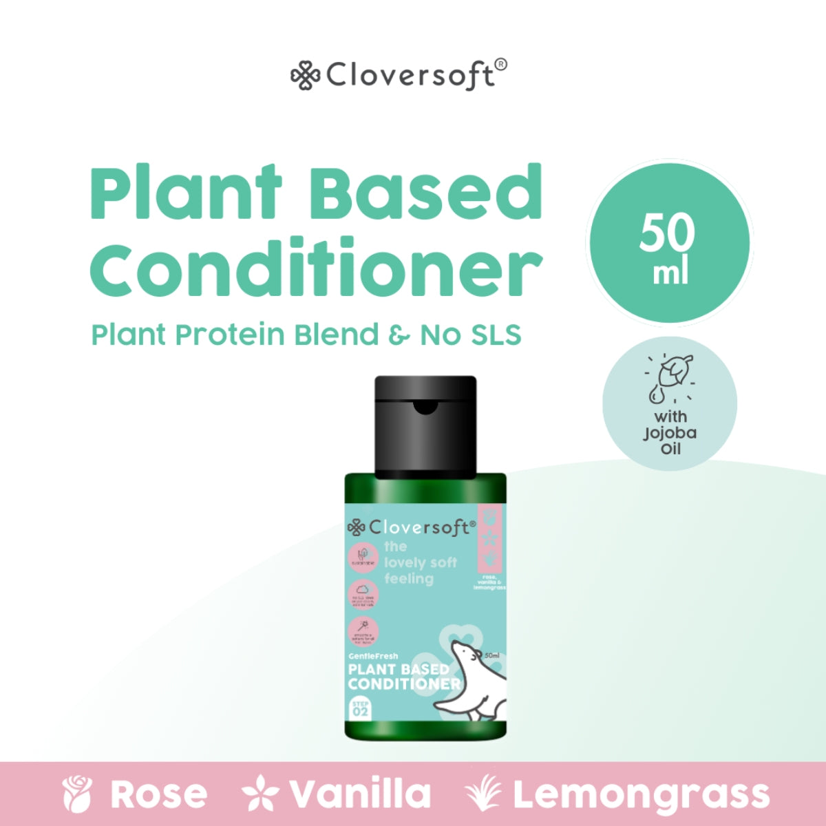 Cloversoft Plant-Based Self-Care Kit Travel Set (Body Wash + Shampoo + Conditioner) 3 x 50ml (Exp 08/27)