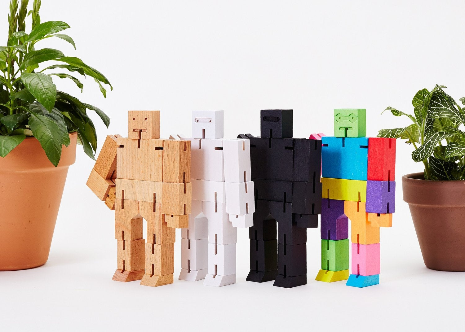 Areaware Medium Cubebot Wooden Toy Robot Puzzle - Natural