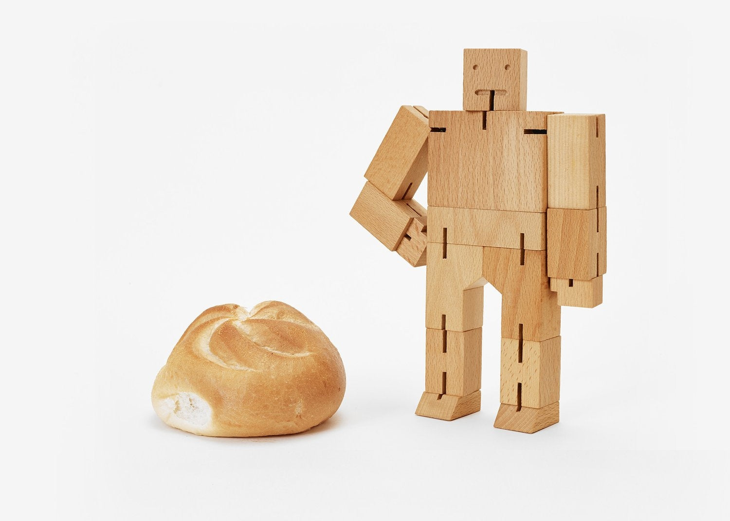 Areaware Medium Cubebot Wooden Toy Robot Puzzle - Natural