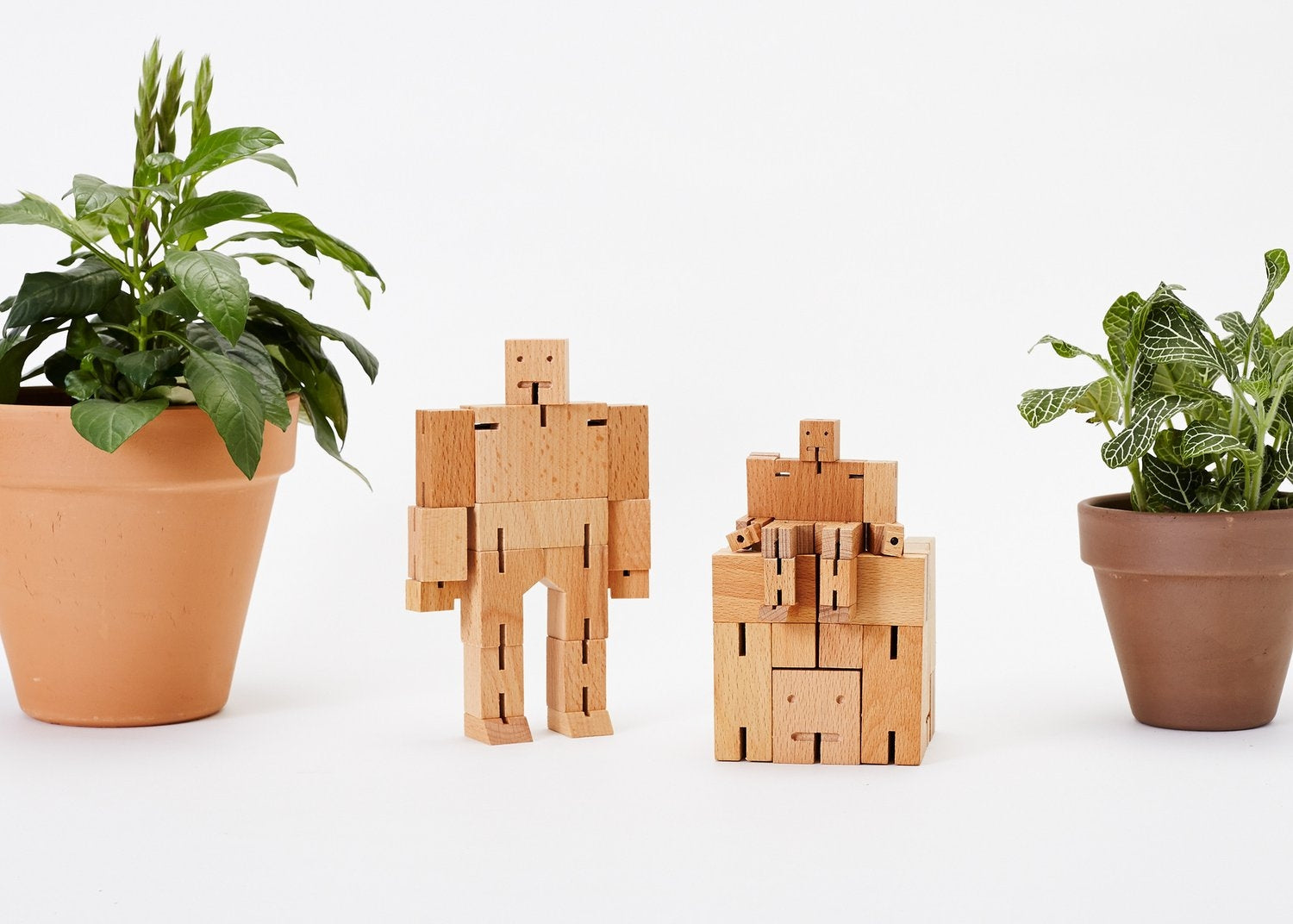 Areaware Medium Cubebot Wooden Toy Robot Puzzle - Natural
