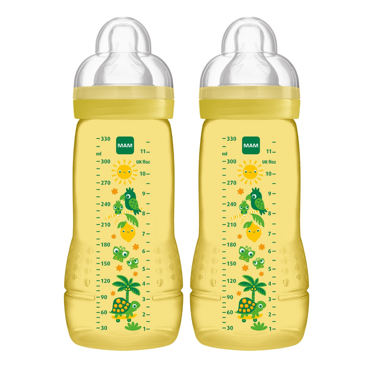 MAM Easy Active Baby Bottle, 2 x 330ml (3 Assorted Designs)