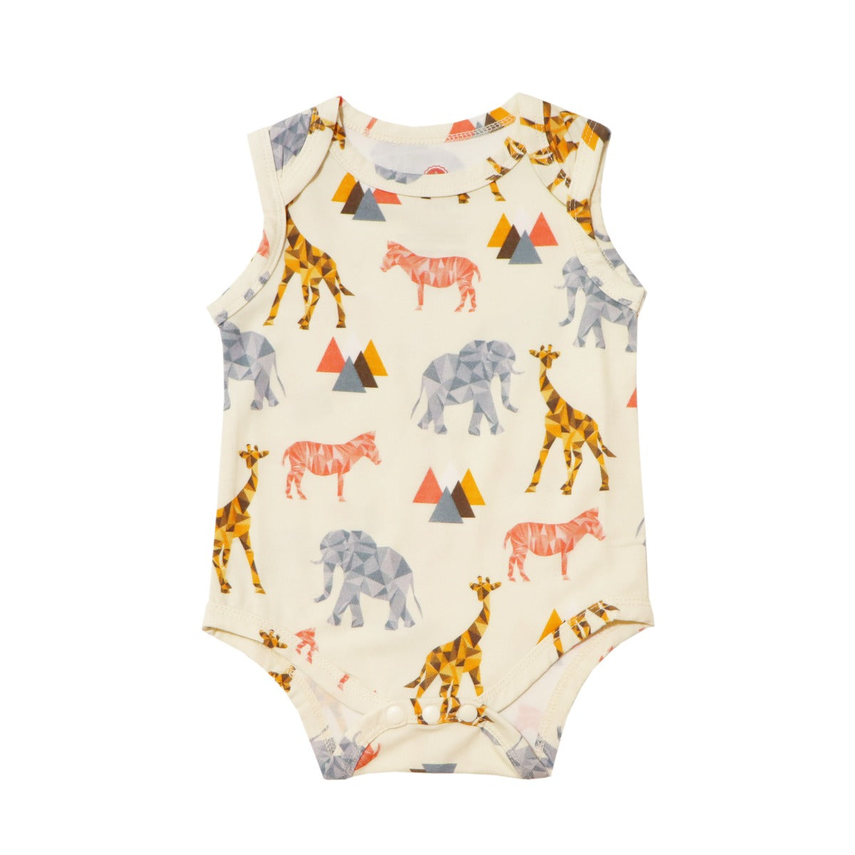 A, Apple Pie Bamboo Baby Sleeveless Tank Onesie - Safari (4 Sizes)