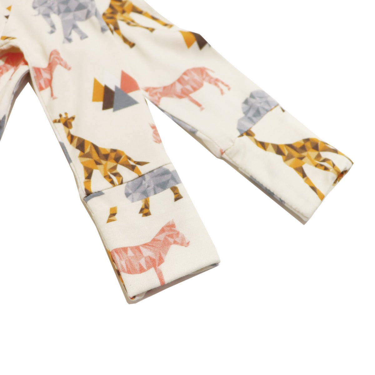A, Apple Pie Bamboo Baby Zip Long Sleeve Romper - Safari