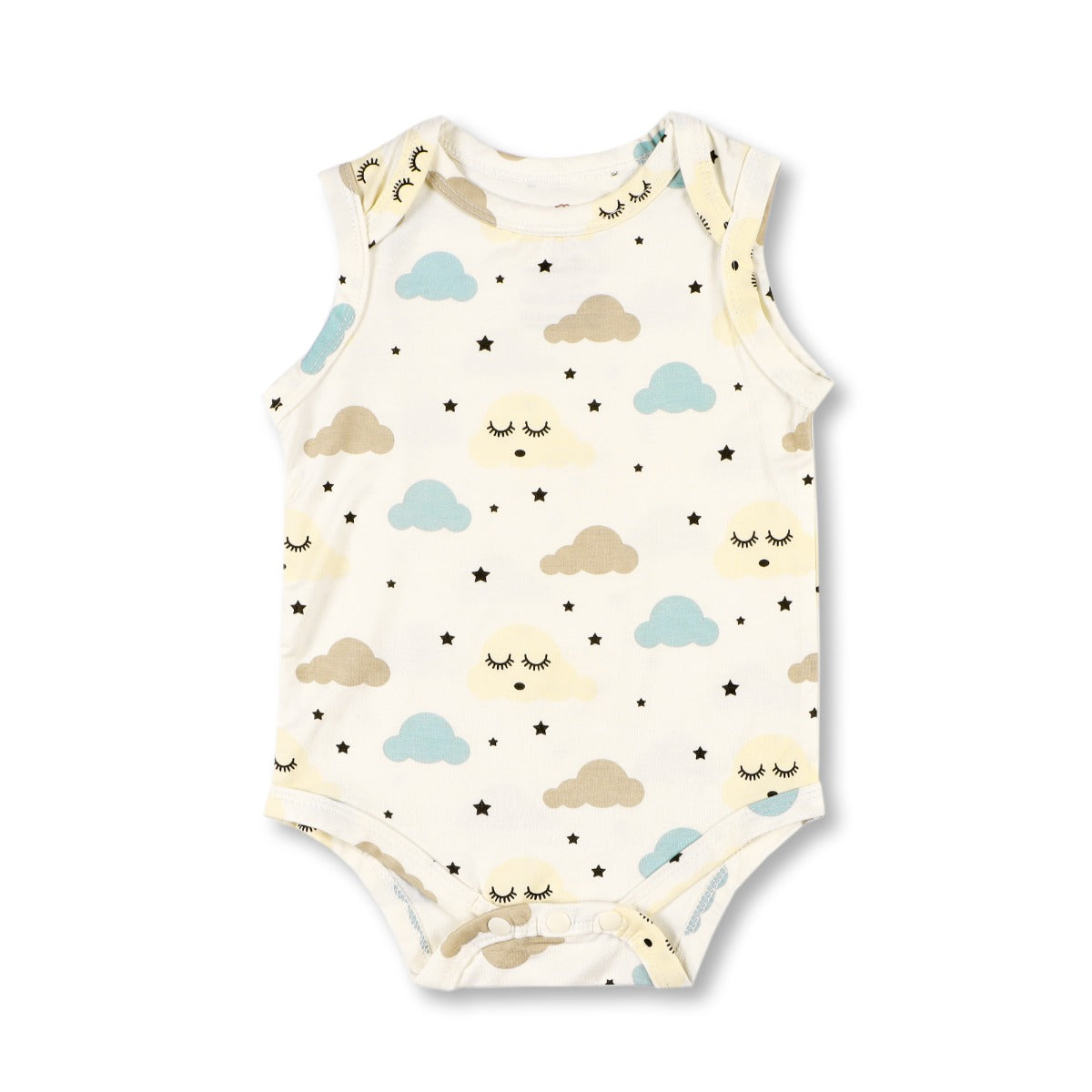 A, Apple Pie Bamboo Baby Sleeveless Tank Onesie - Dreamy Clouds (5 Sizes)
