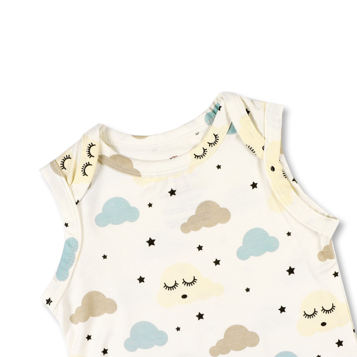 A, Apple Pie Bamboo Baby Sleeveless Tank Onesie - Dreamy Clouds (5 Sizes)