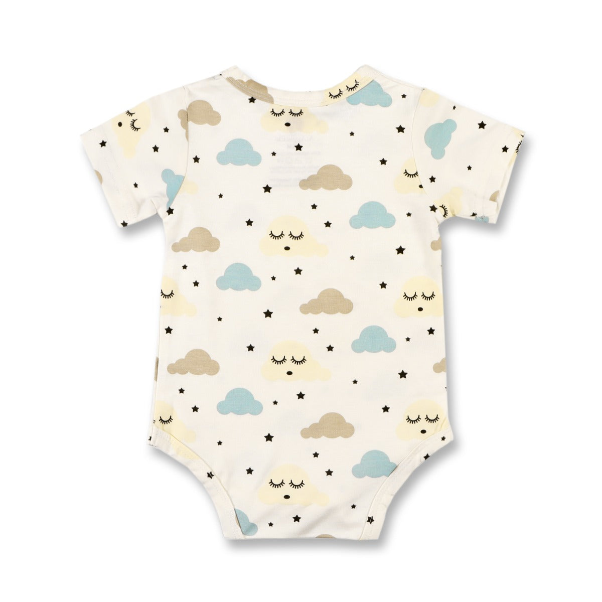 A, Apple Pie Bamboo Baby Short Sleeve Onesie - Dreamy Clouds (4 Sizes)