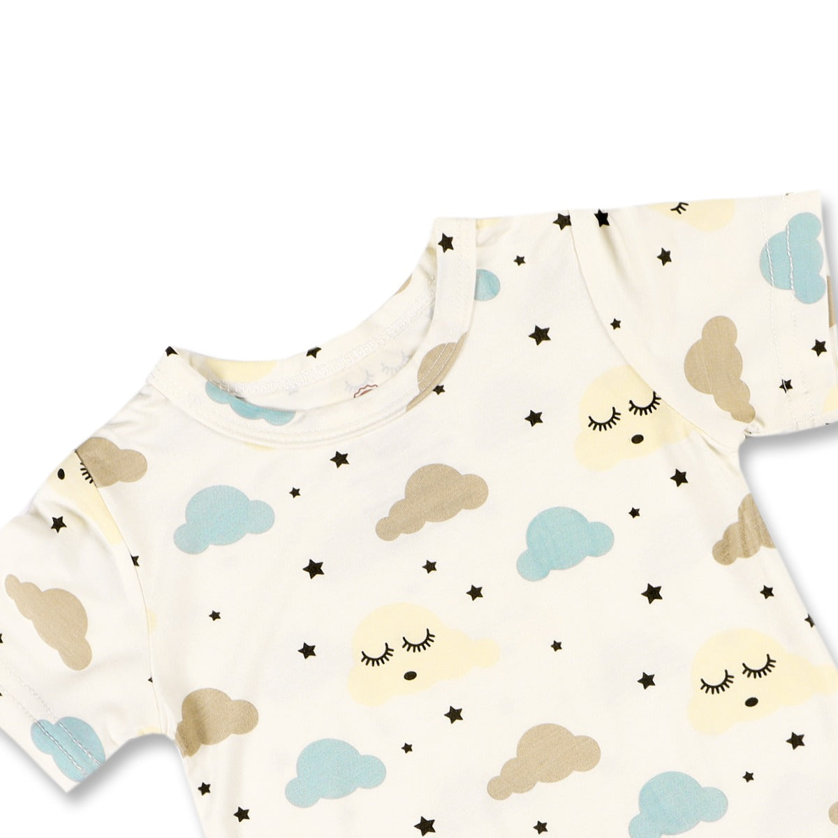 A, Apple Pie Bamboo Baby Short Sleeve Onesie - Dreamy Clouds (4 Sizes)