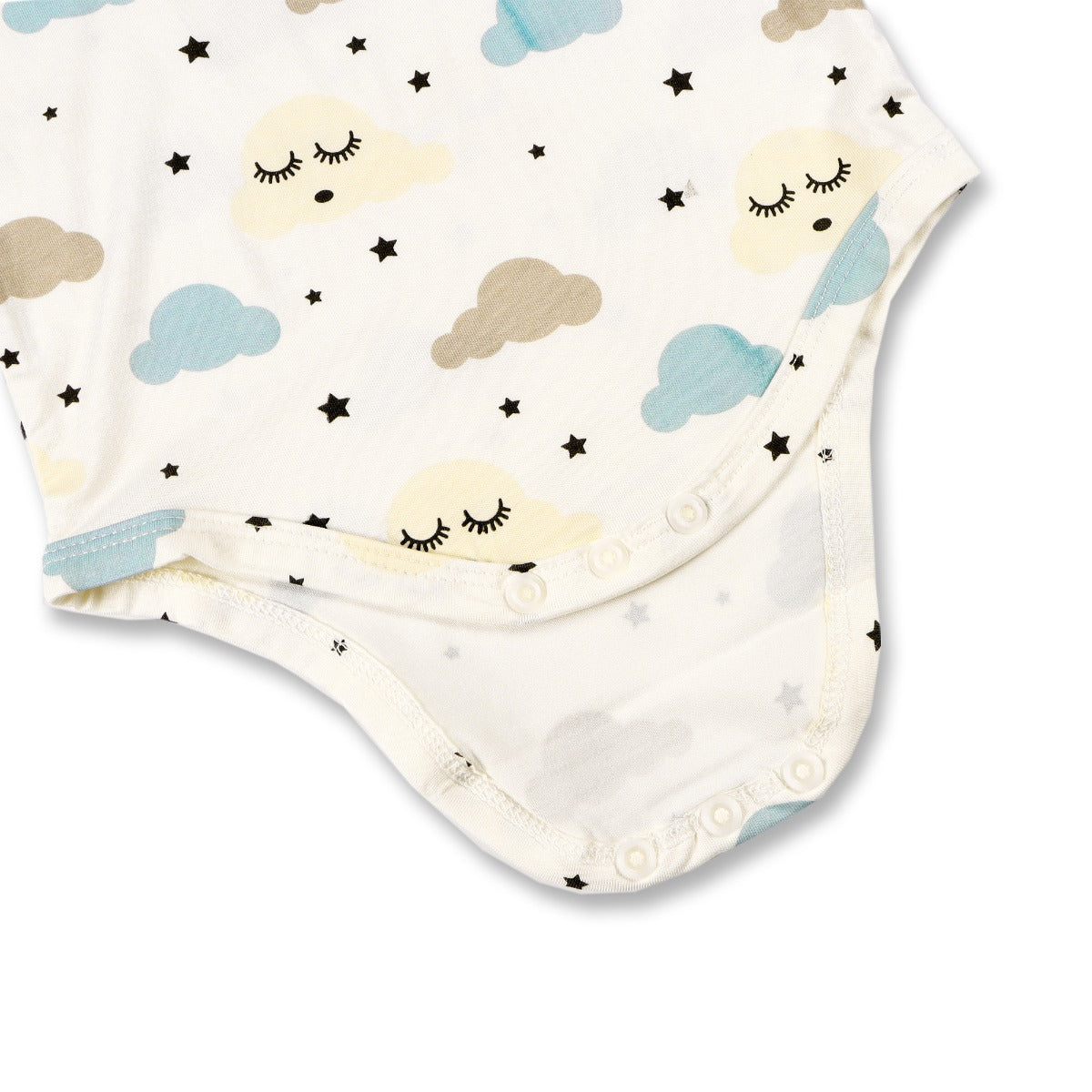 A, Apple Pie Bamboo Baby Short Sleeve Onesie - Dreamy Clouds (4 Sizes)