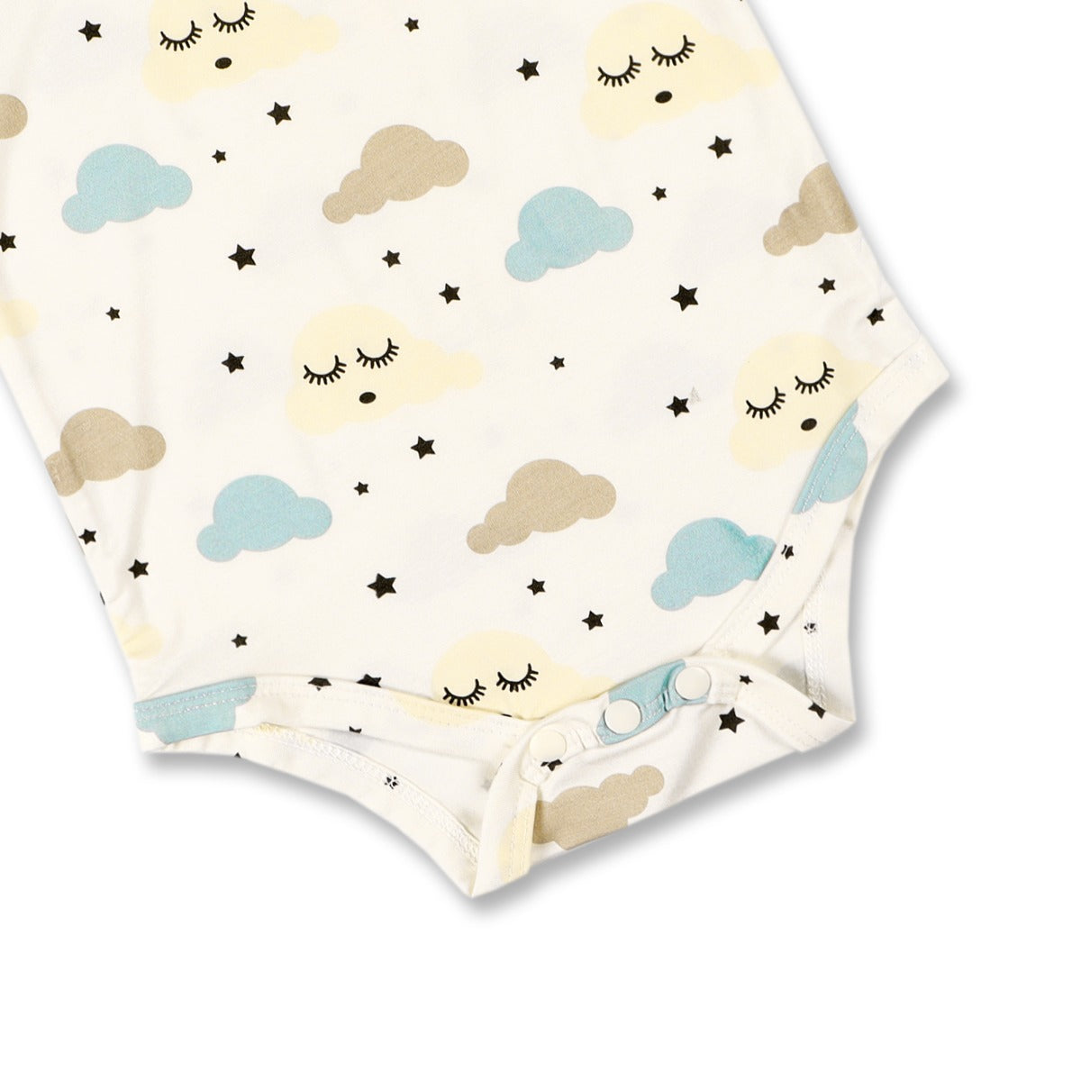 A, Apple Pie Bamboo Baby Short Sleeve Onesie - Dreamy Clouds (4 Sizes)