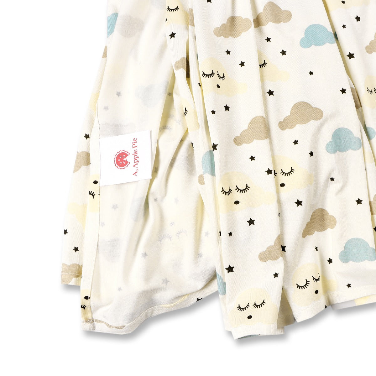 A, Apple Pie Bamboo Swaddle Blanket - Dreamy Clouds