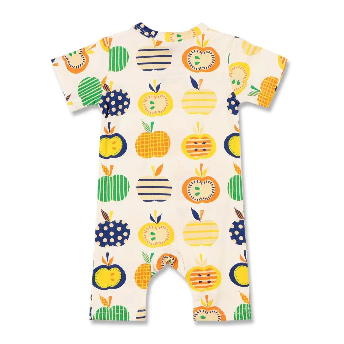 A, Apple Pie Bamboo Baby Zip Short Sleeve Romper - Apple Farm (5