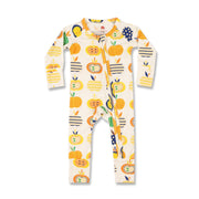 A, Apple Pie Bamboo Baby Zip Long Sleeve Romper - Apple Farm (4 Sizes)