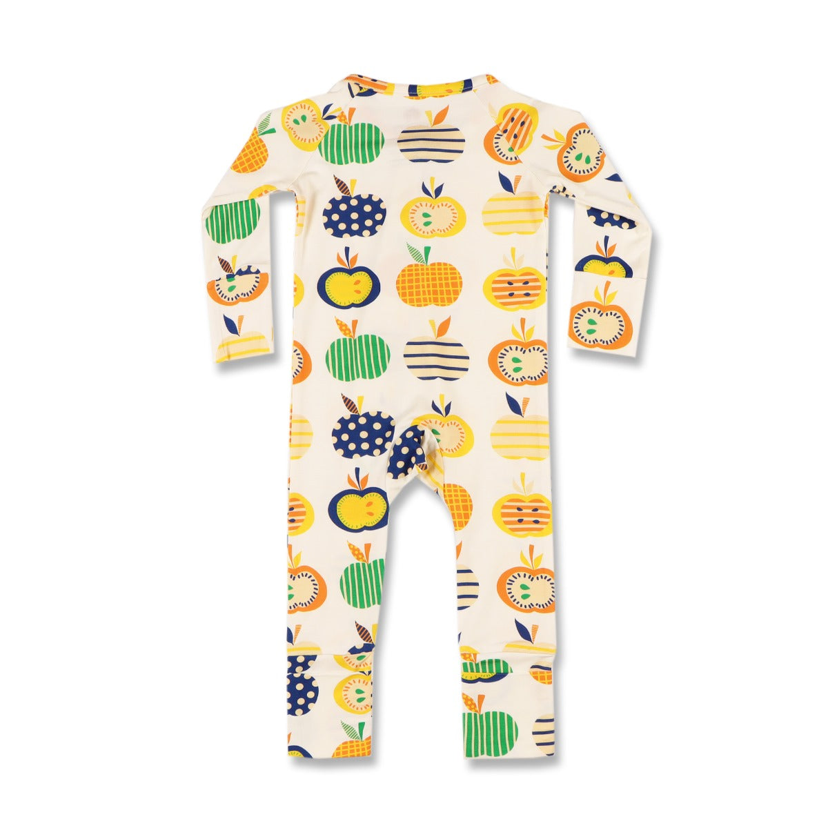A, Apple Pie Bamboo Baby Zip Long Sleeve Romper - Apple Farm (4 Sizes)