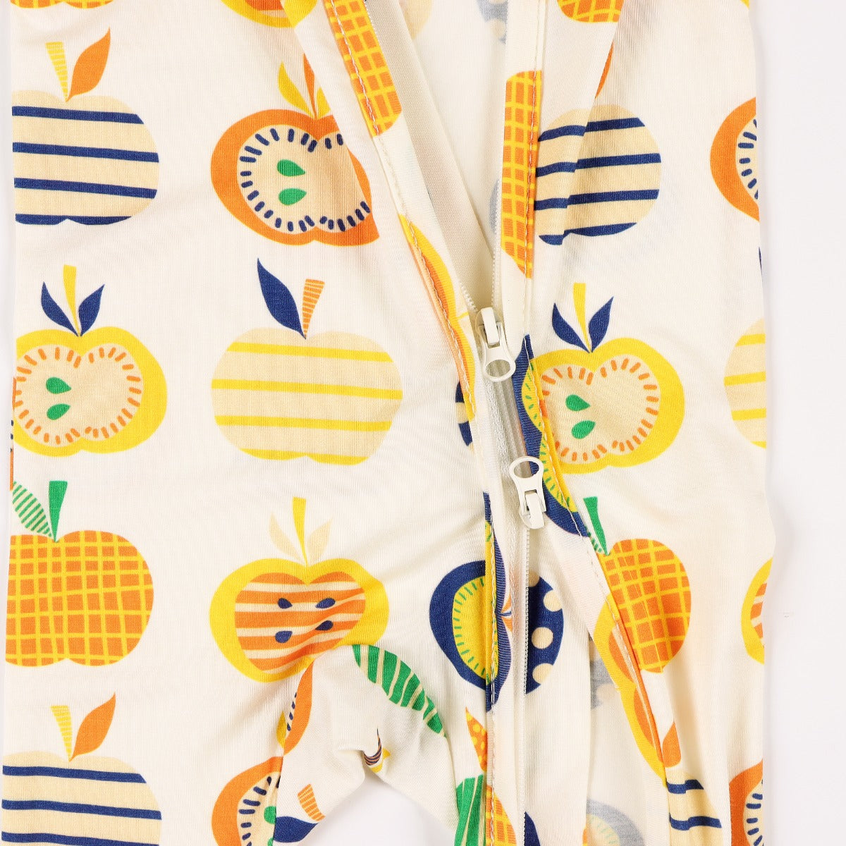A, Apple Pie Bamboo Baby Zip Long Sleeve Romper - Apple Farm (4 Sizes)