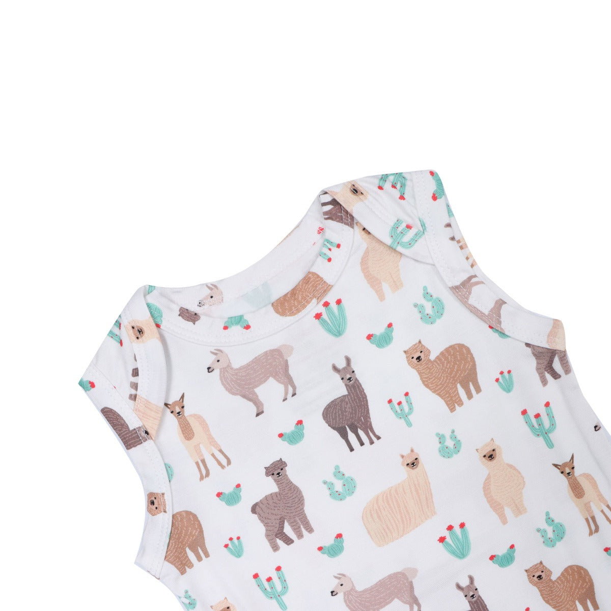A, Apple Pie Bamboo Baby Sleeveless Tank Onesie - Llamas & Cacti (5 Sizes)