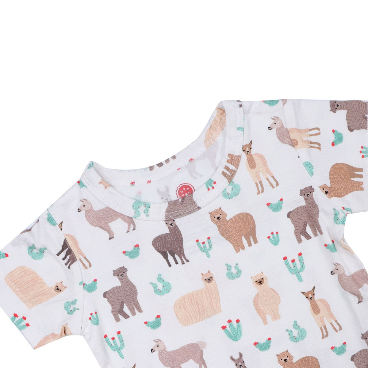A, Apple Pie Bamboo Baby Short Sleeve Onesie - Llamas & Cacti (5 Sizes)