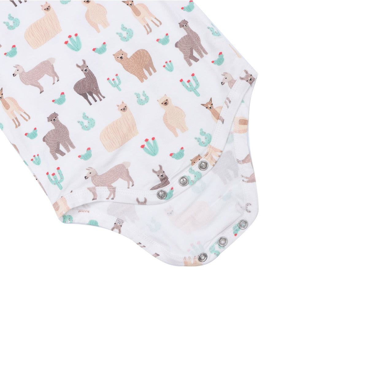 A, Apple Pie Bamboo Baby Short Sleeve Onesie - Llamas & Cacti (5 Sizes)