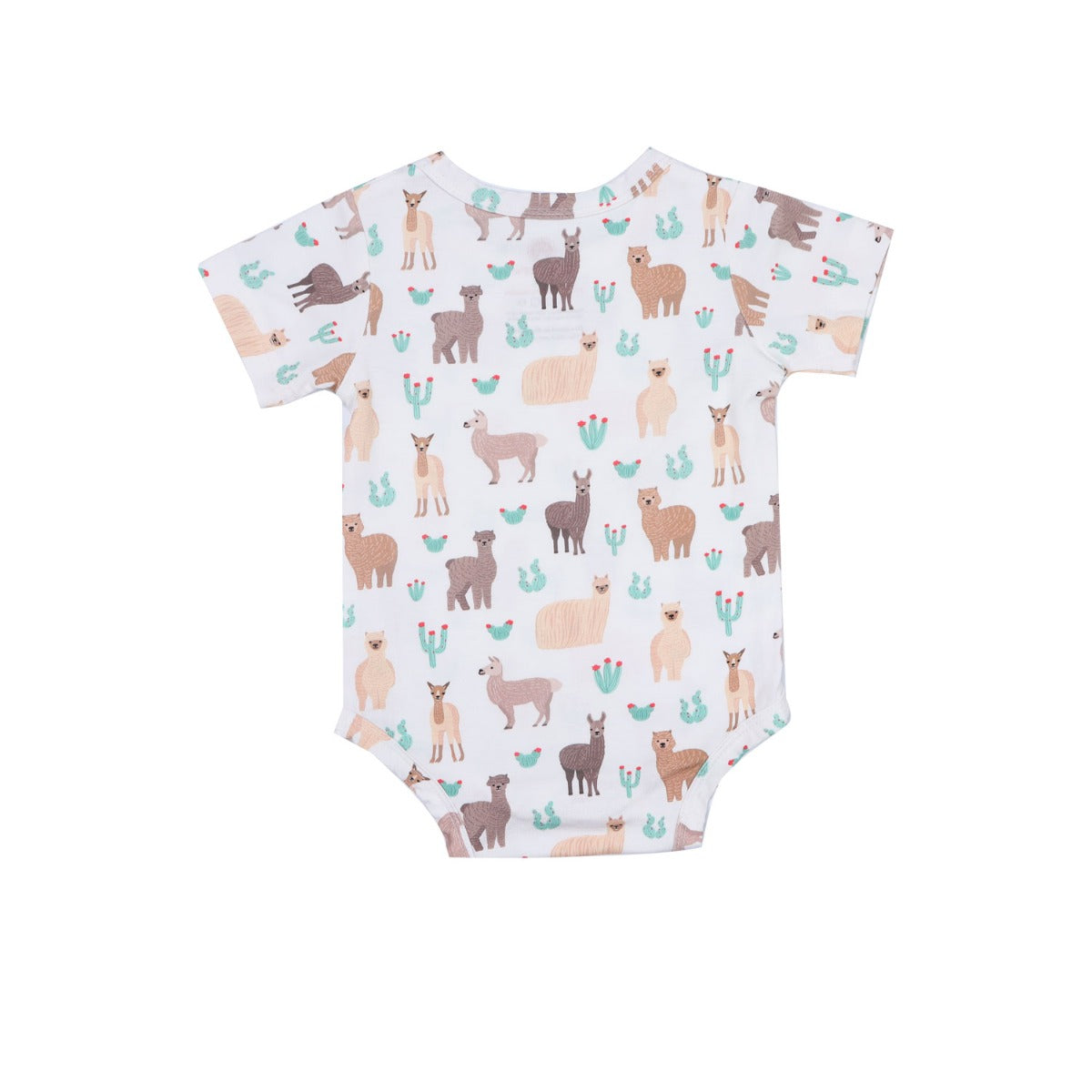A, Apple Pie Bamboo Baby Short Sleeve Onesie - Llamas & Cacti (5 Sizes)