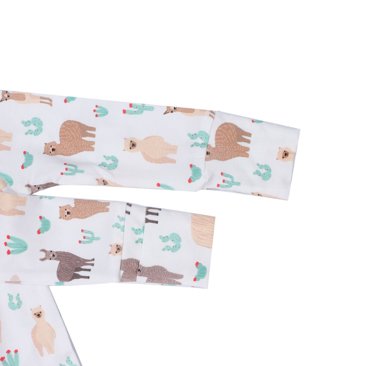 A, Apple Pie Bamboo Baby Zip Long Sleeve Romper - Llamas & Cacti (5 Sizes)