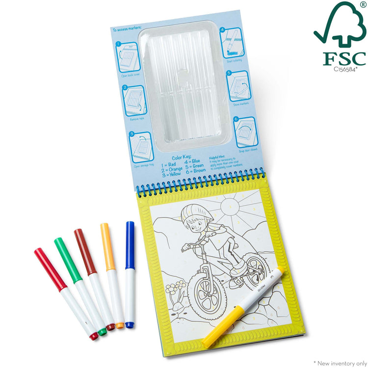 Melissa & Doug On the Go Color by Number Board with Markers (2 Themes) - Pupsik Singapore