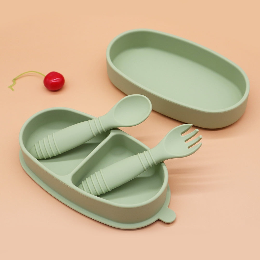 Biomom Baby Silicone Suction Bento Bowl & Utensil Set (7 Colours)