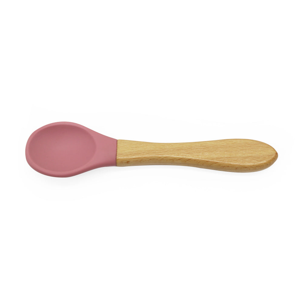Biomom Wooden Silicone Spoon (12 Colours) - Pupsik Singapore