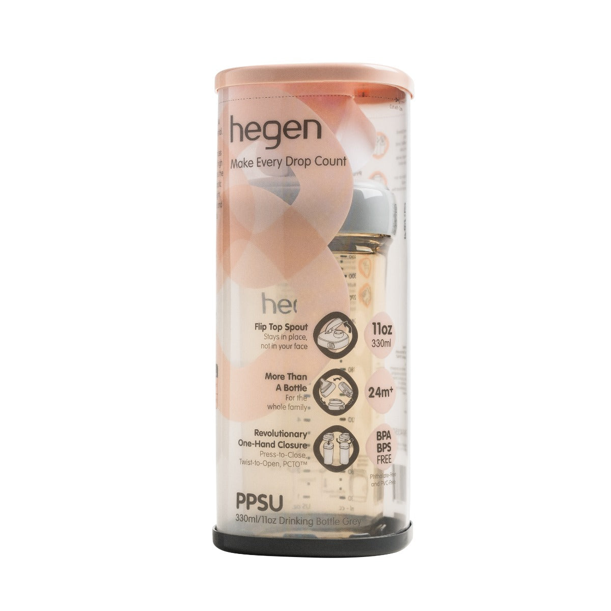(New) Hegen PCTO™ Drinking Bottle PPSU, 330ml/11oz (4 Colours)