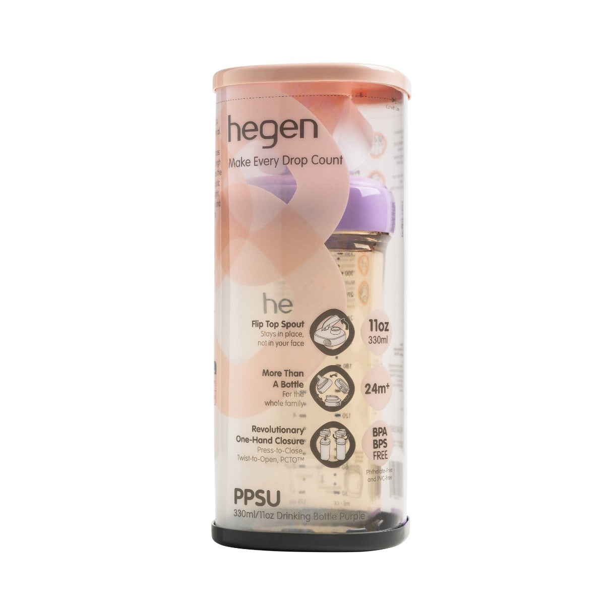 (New) Hegen PCTO™ Drinking Bottle PPSU, 330ml/11oz (4 Colours)