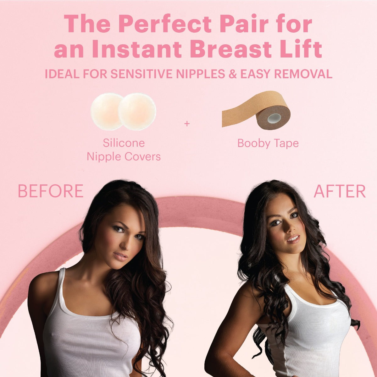 Booby Tape Silicone Nipple Covers, 1 Pair