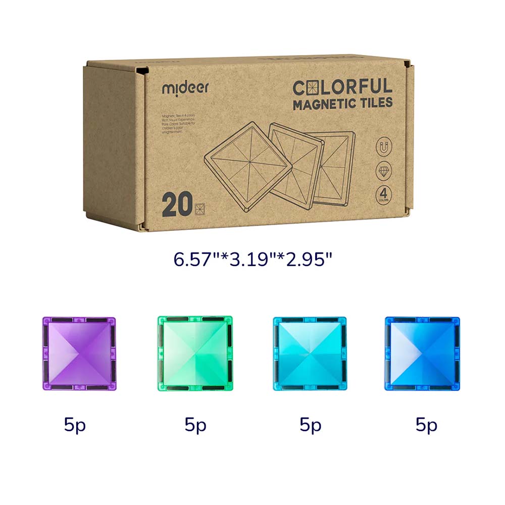 Mideer Colorful Magnetic Tiles - Cold 20pcs