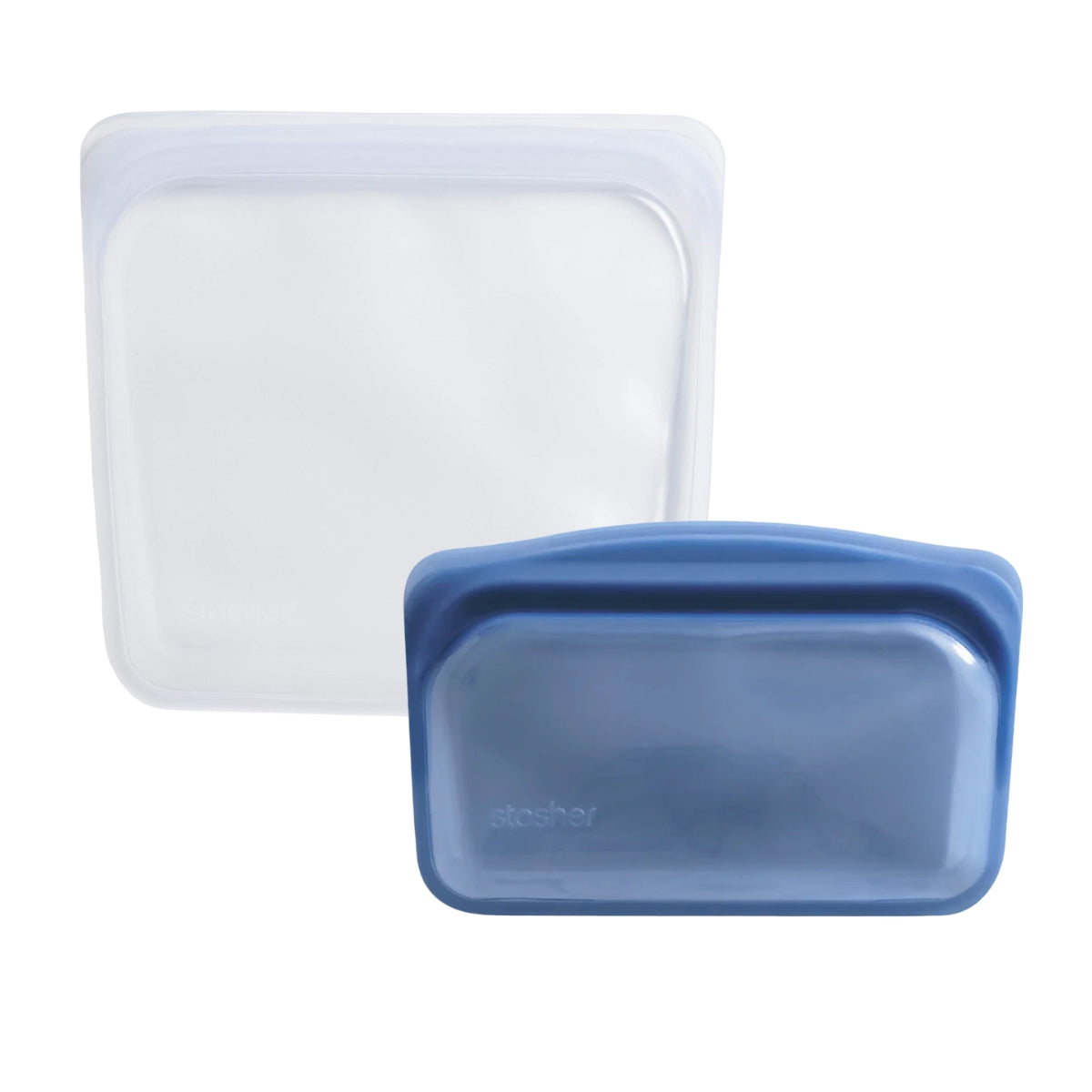 Stasher Reusable Silicone Sandwich + Snack Bag 2pk Bundle (2 Colors)