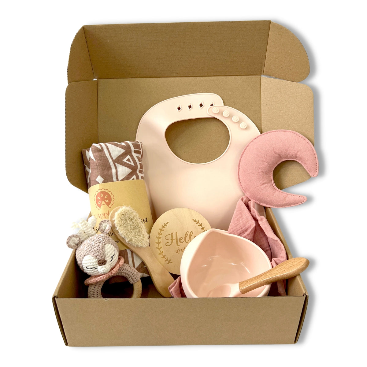 A, Apple Pie Baby Hello World Feeding Gift Set (4 Designs) - Pupsik Singapore