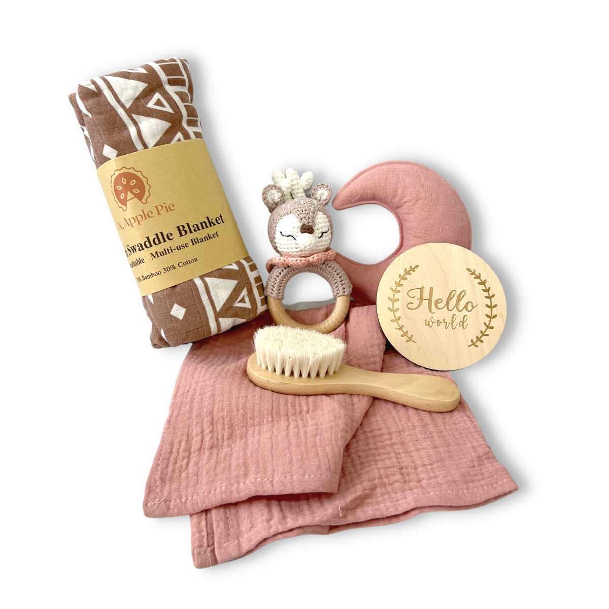 A, Apple Pie Baby Hello World Feeding Gift Set (4 Designs) - Pupsik Singapore