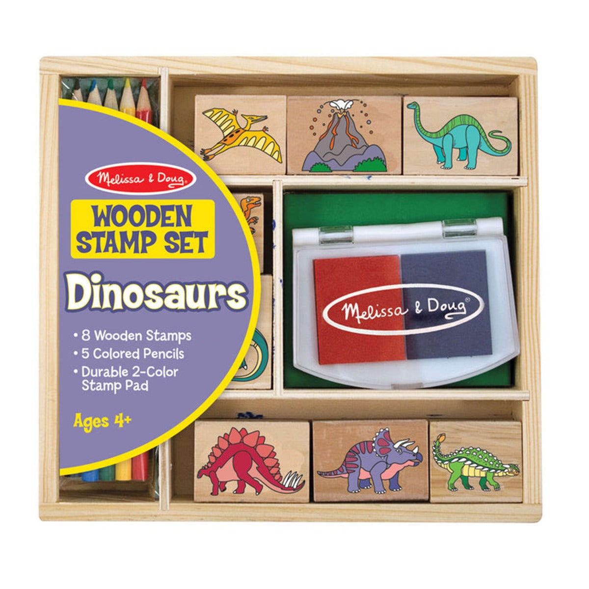 Melissa & Doug Dinosaur Wooden Stamp Set
