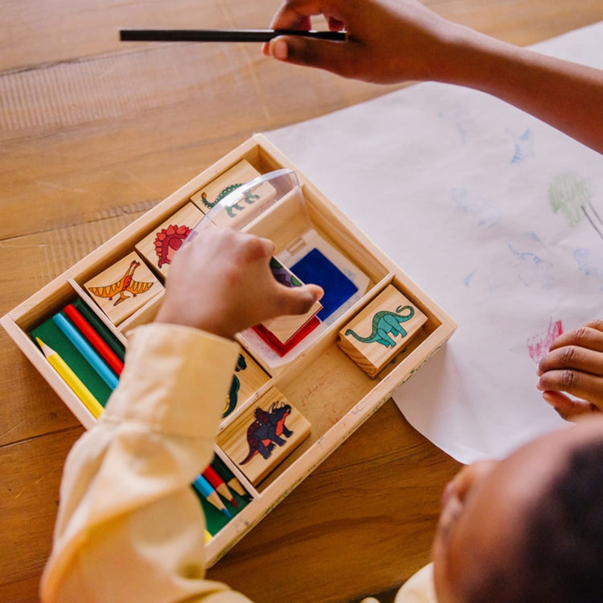 Melissa & Doug Dinosaur Wooden Stamp Set