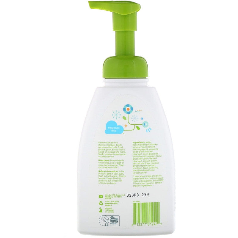 Babyganics Foaming Dish & Bottle Soap - Fragrance Free (473ml)