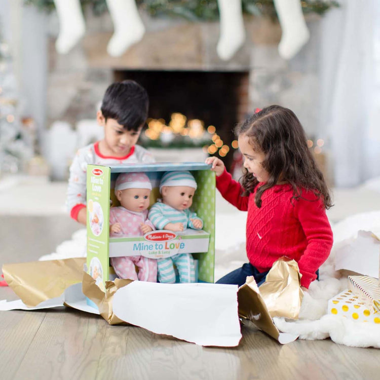 Melissa & Doug Mine to Love Twins Luke & Lucy Baby Dolls
