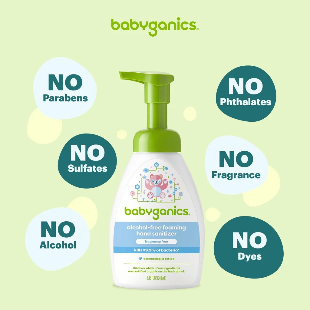 Babyganics Alcohol-Free Foaming Hand Sanitizer, 249ml (Exp 12/27)
