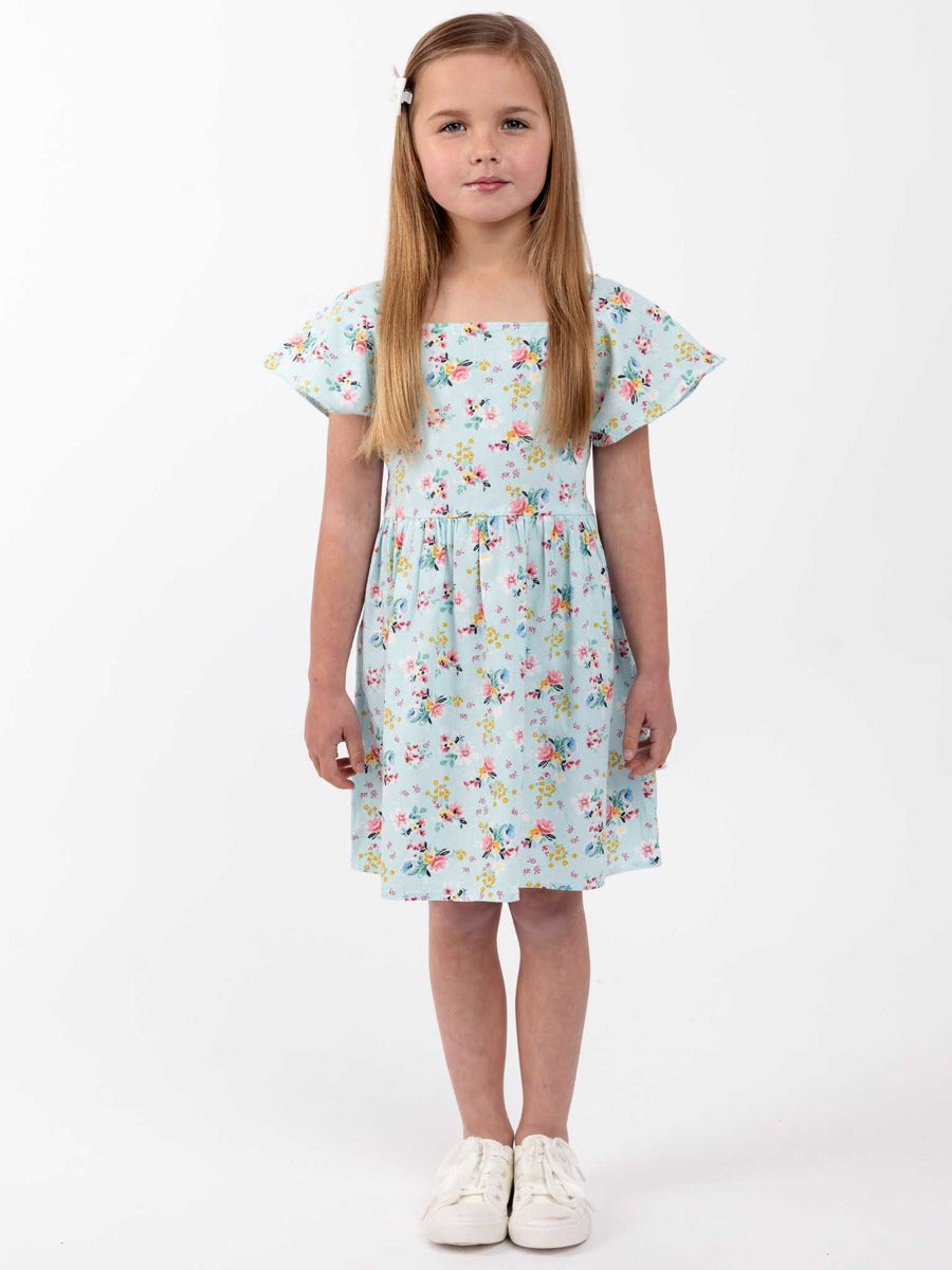 Oobi Amity Dress Vintage Blue Floral (3 Sizes)