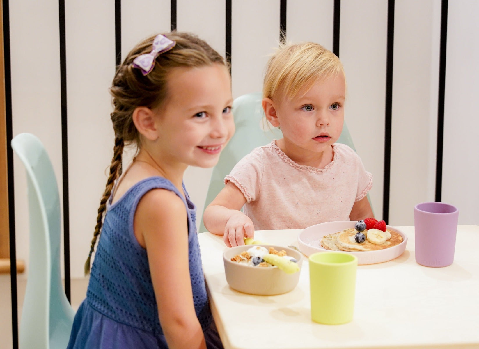Melii 3-Piece Silicone Meal Set - Purple, Grey Pink