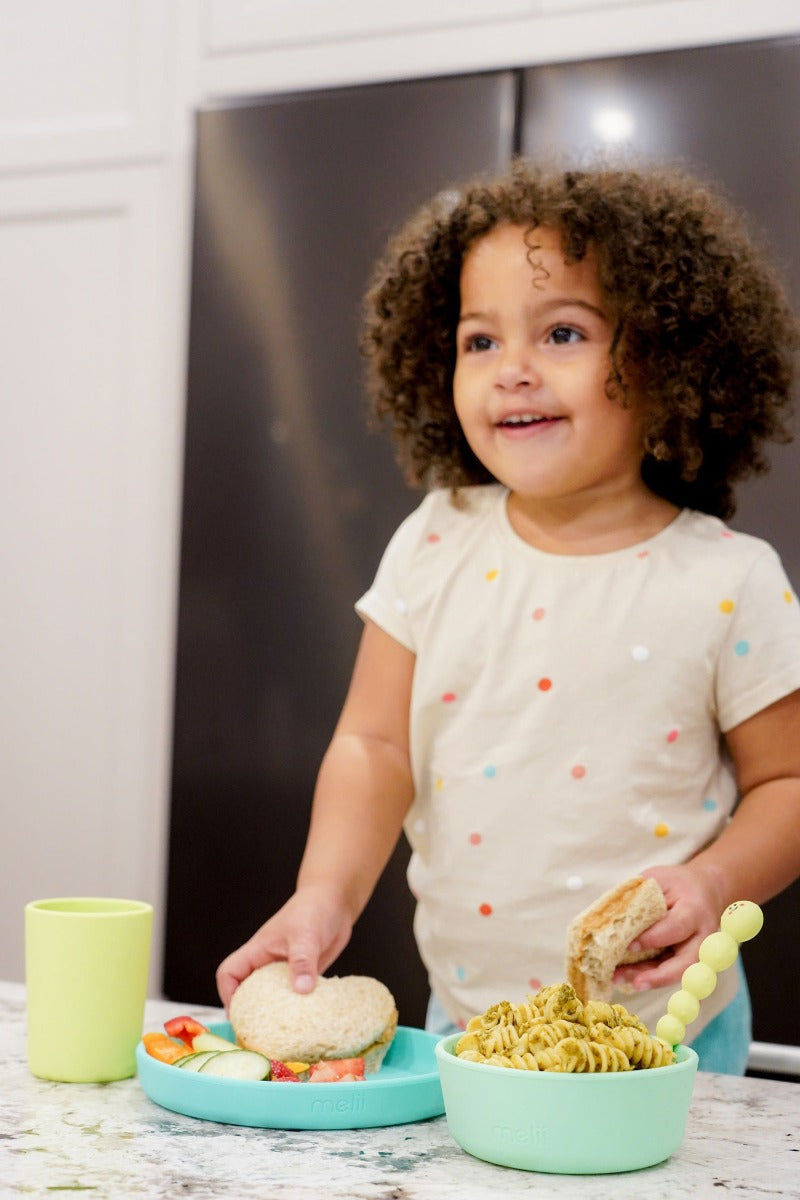 Melii 3-Piece Silicone Meal Set - Lime, Mint & Blue