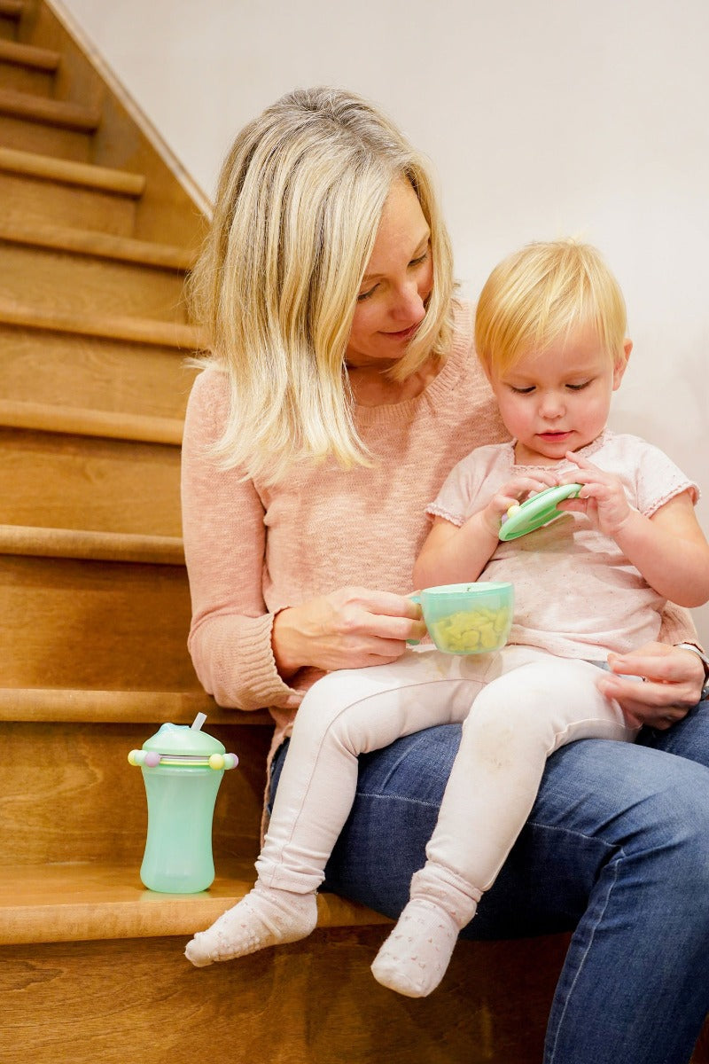 Meilii Sippy Cups, 340ml (2pk) - Mint Blue