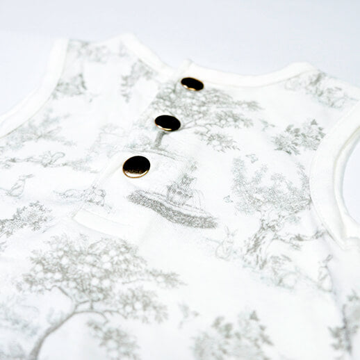 House of Holly Cloud Bubble Romper - Garden Toile Silver (2 Sizes)