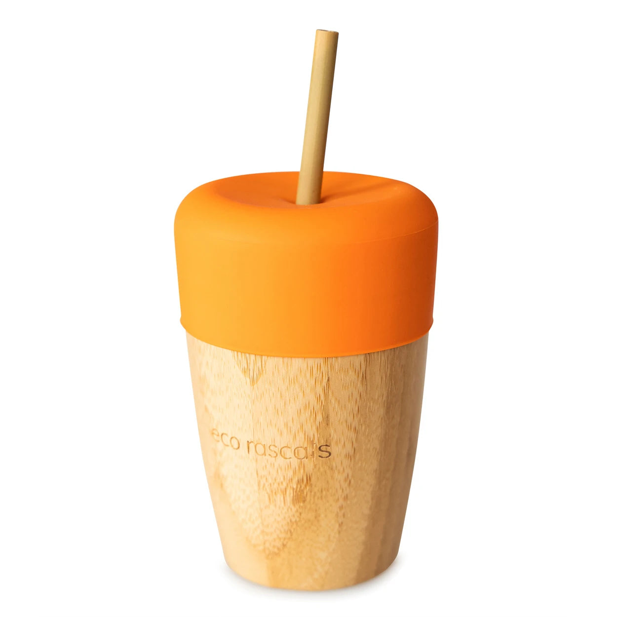Eco Rascals Bamboo Straw Feeder Cup, 240ml - Orange